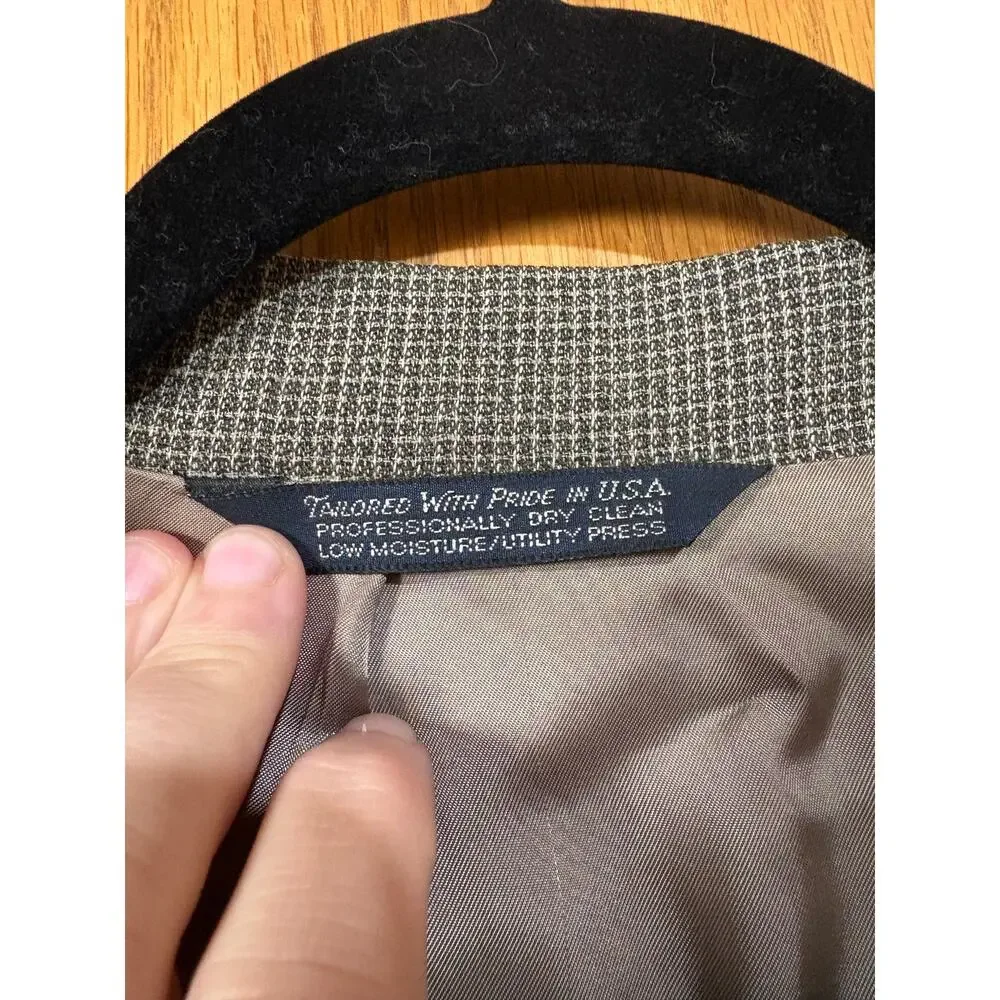 Lands End vintage 100% wool sport coat men's 46R made in‎ USA blazer suit coat